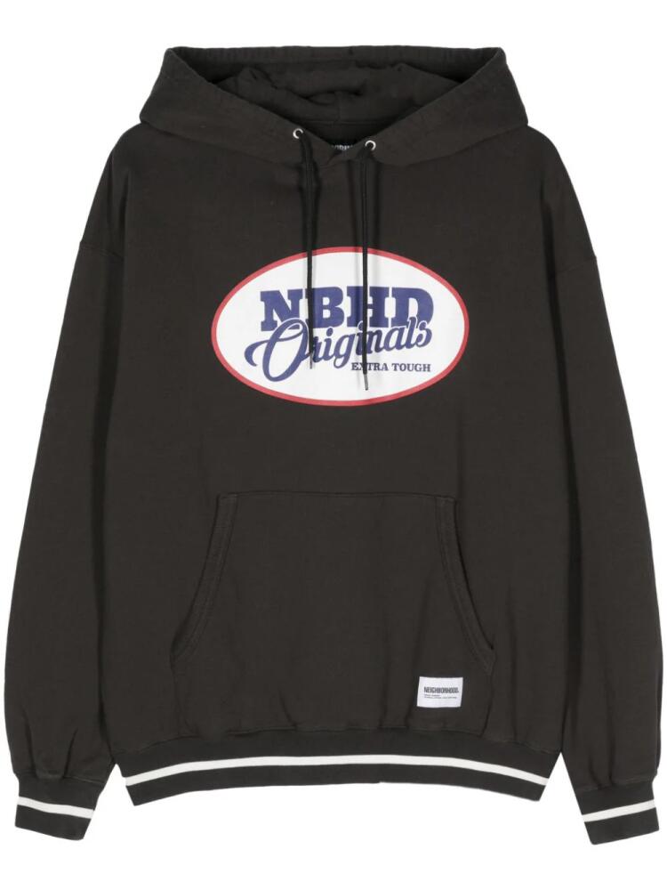 Neighborhood College LS logo-print hoodie - Black Cover