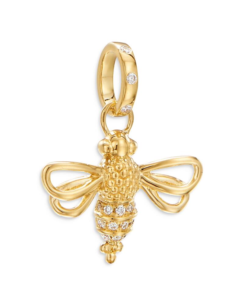 Temple St. Clair 18K Yellow Gold Resting Bee Diamond Pendant Cover