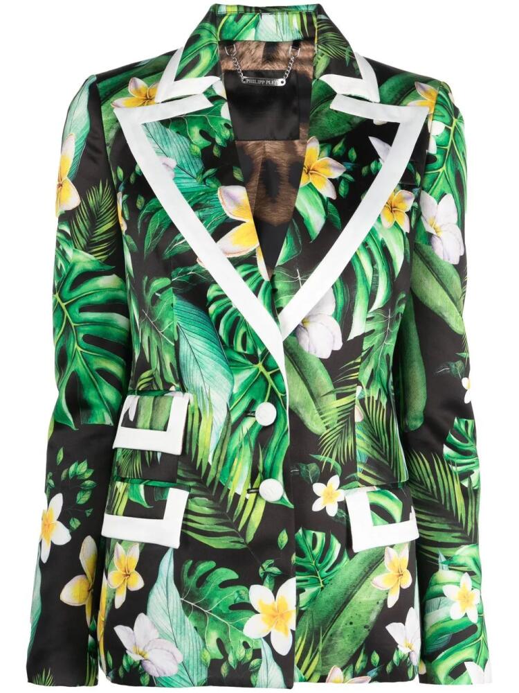 Philipp Plein floral-print single-breasted blazer - Black Cover