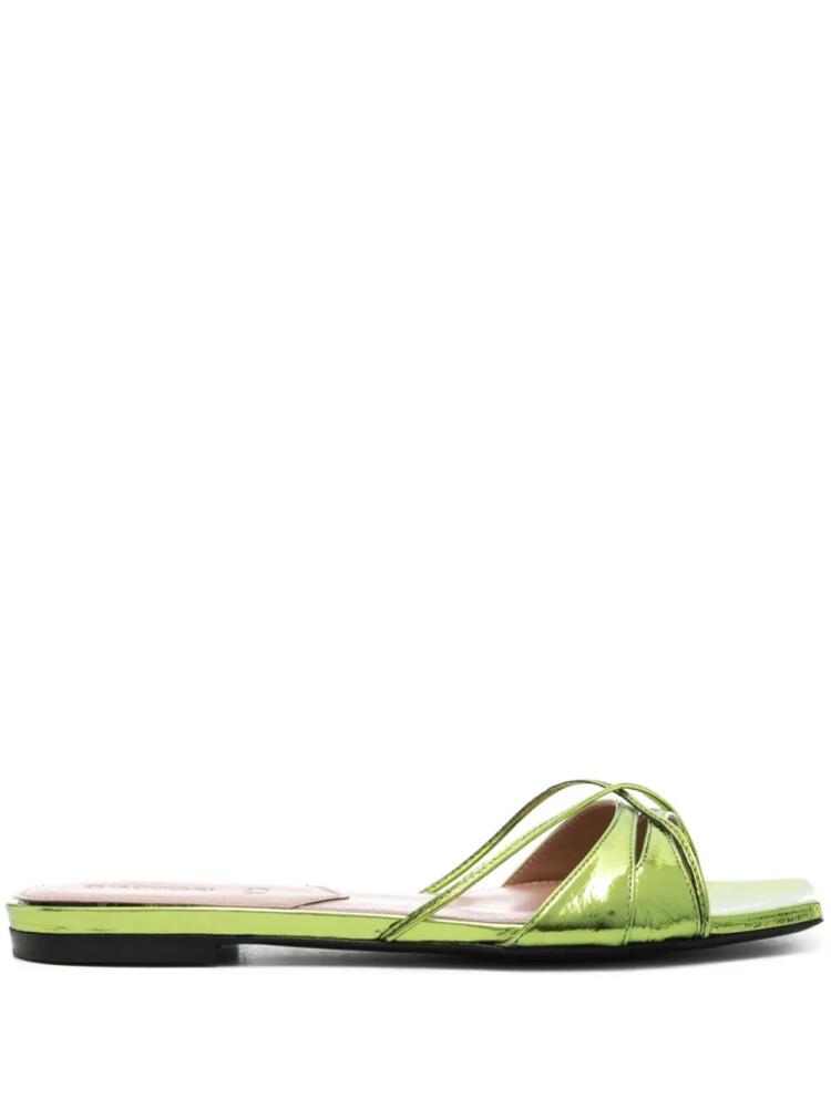 D'ACCORI Lust leather slides - Green Cover