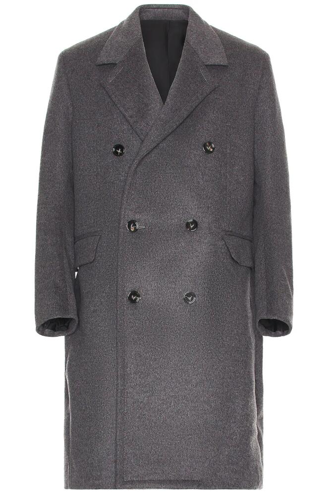 Bottega Veneta Curved Sleeves Long Coat in Charcoal Cover