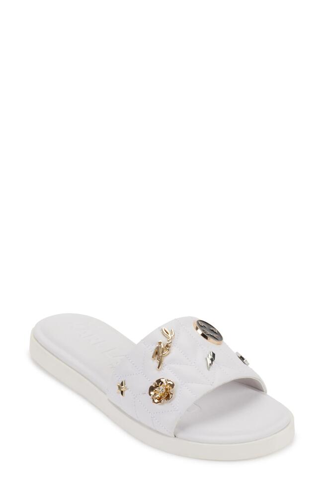 Karl Lagerfeld Paris Carenza Slide Sandal in Bright White Cover