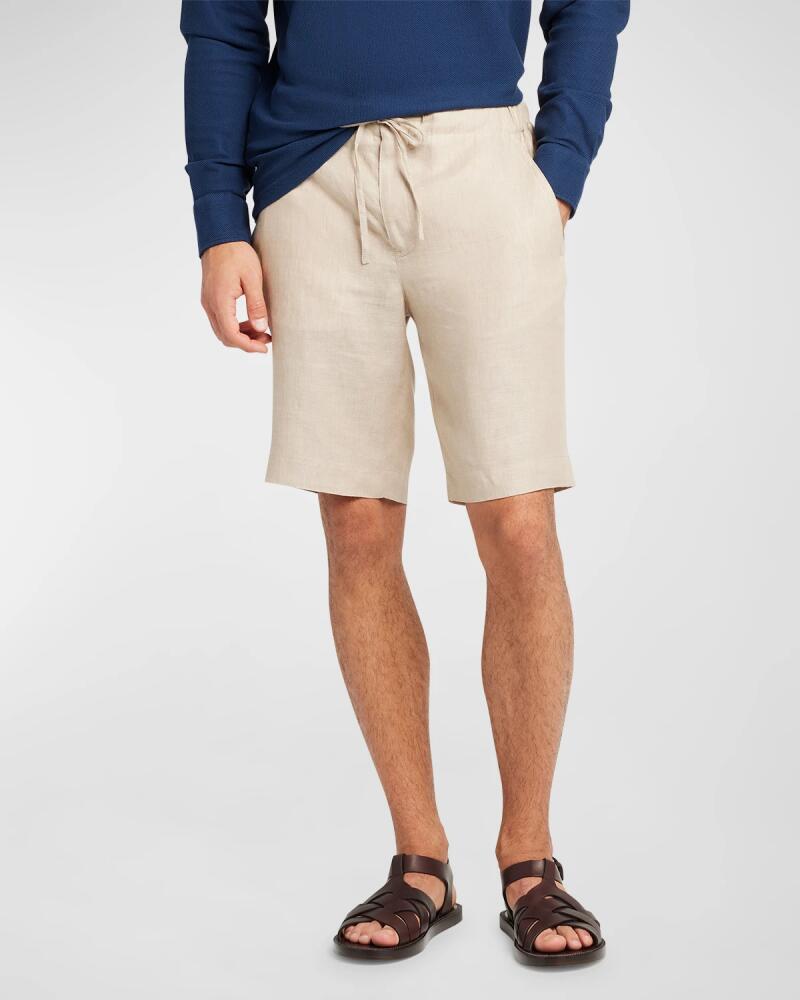 Loro Piana Men's Linen Drawstring Bermuda Shorts Cover