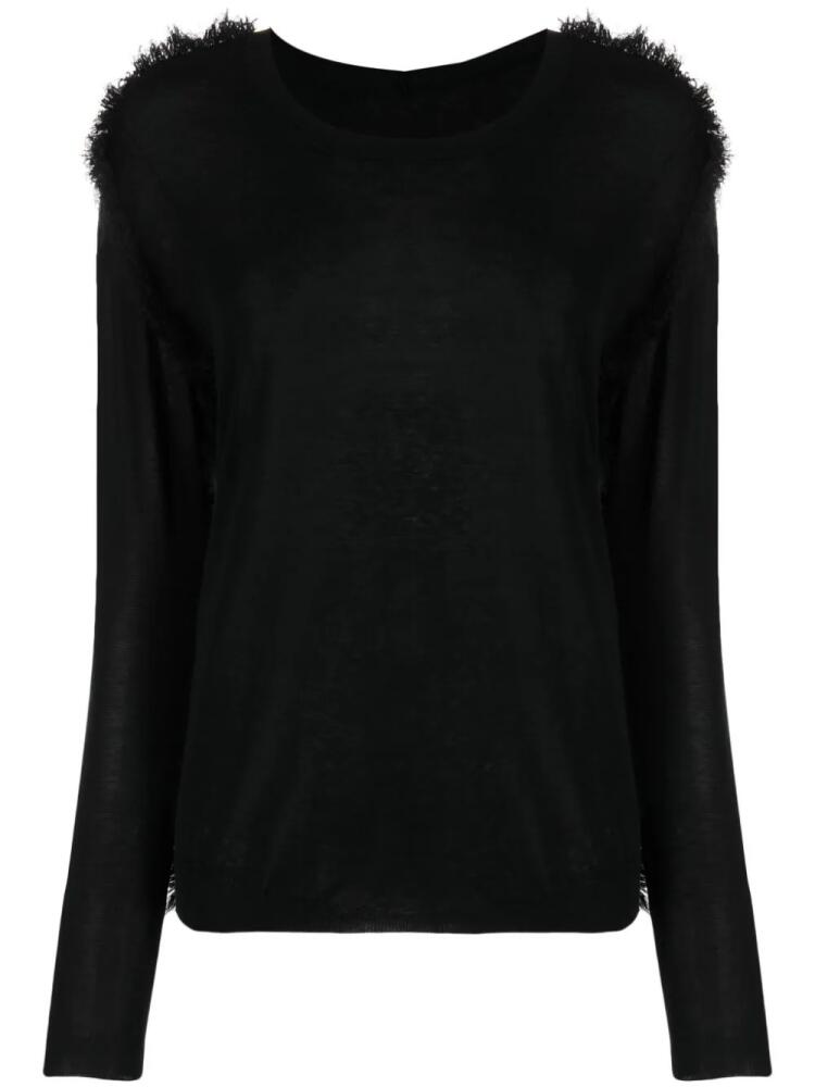 Uma Wang fine-knit frayed jumper - Black Cover