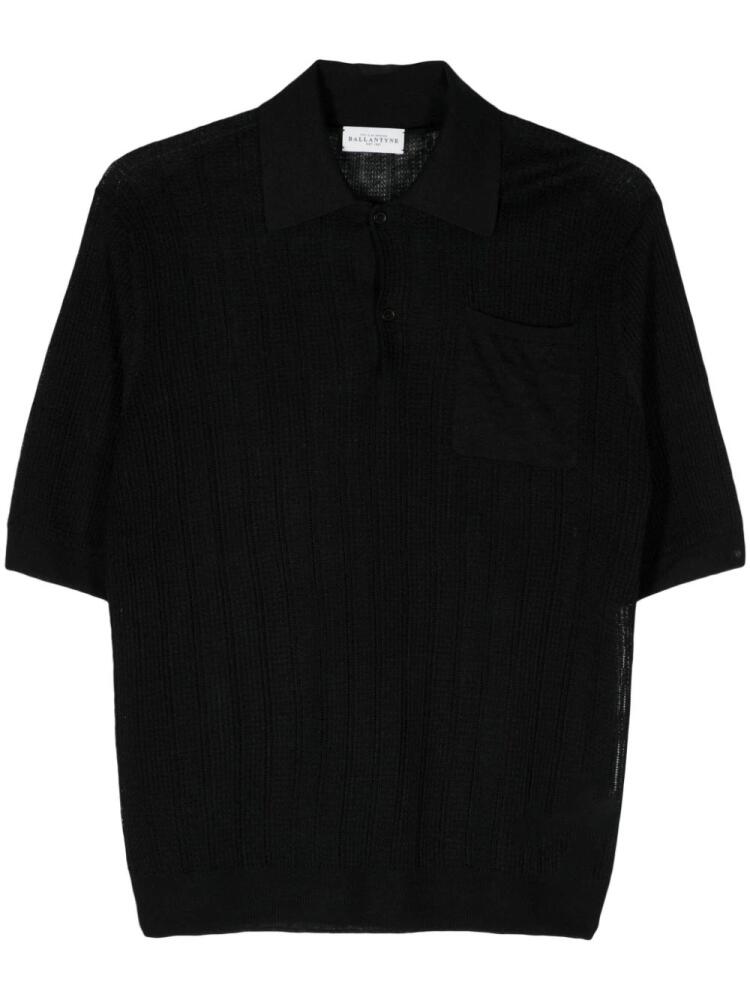 Ballantyne crocket-knit polo shirt - Black Cover