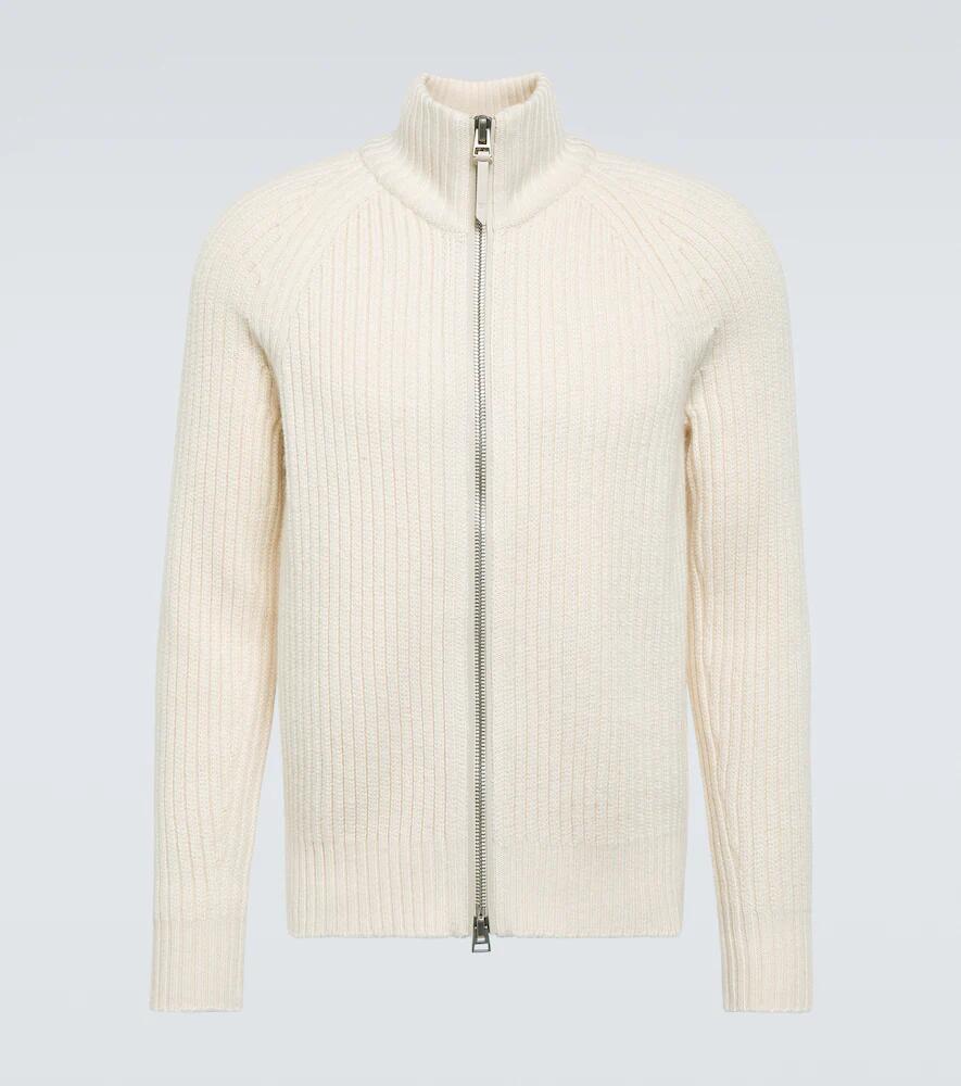 Tom Ford Ribbed-knit wool and cashmere cardigan Cover