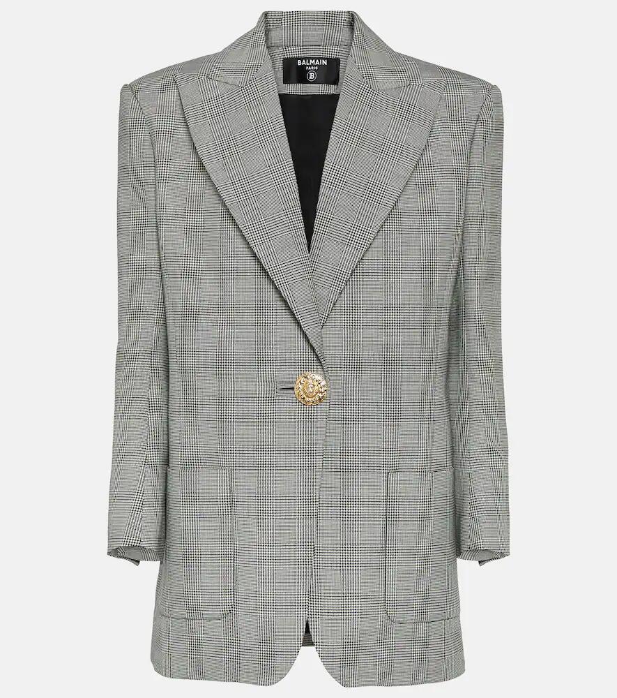 Balmain Checked wool blazer Cover