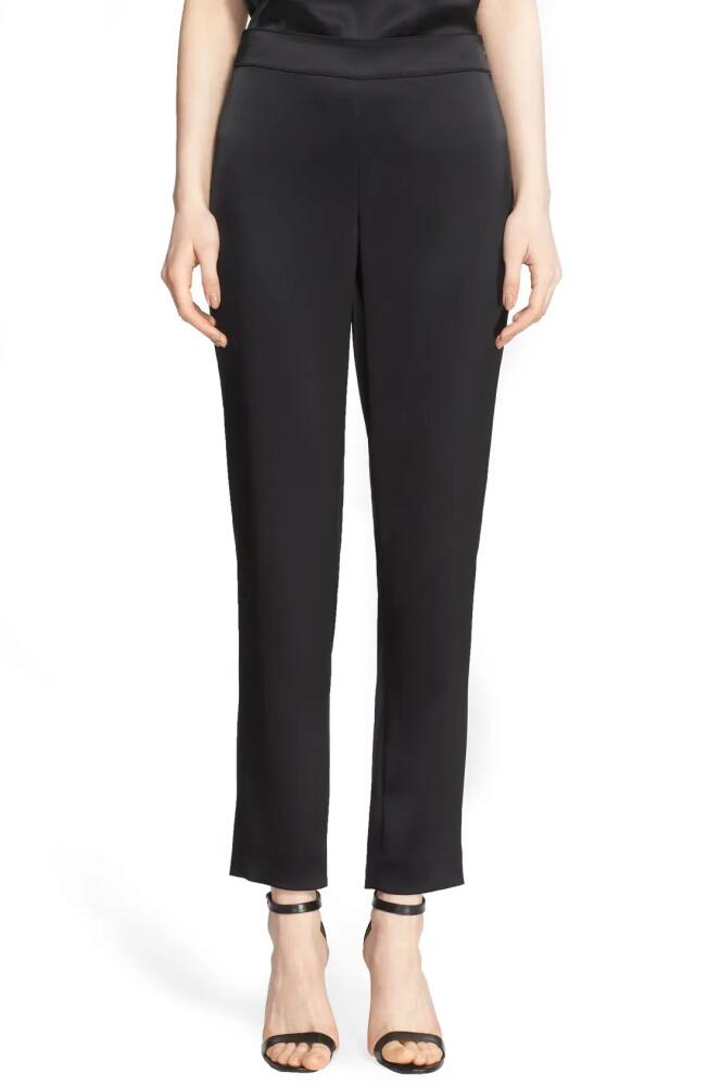 St. John Collection Emma Satin Ankle Pants in Caviar Cover