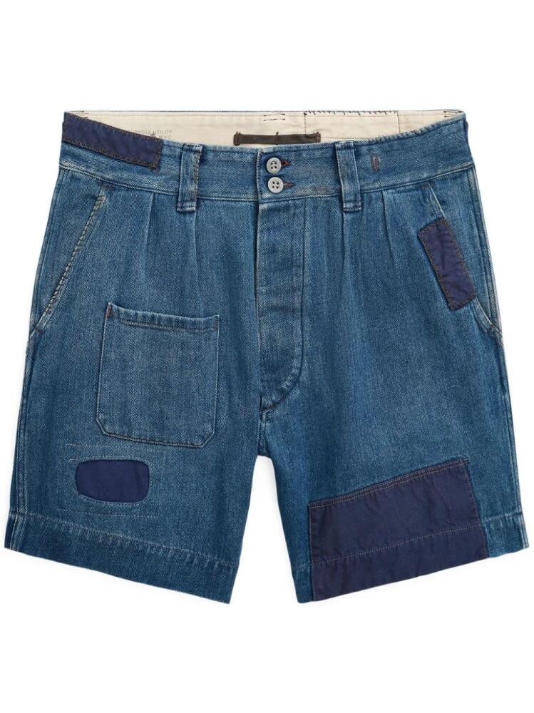 Ralph Lauren RRL patchwork-design shorts - Blue Cover