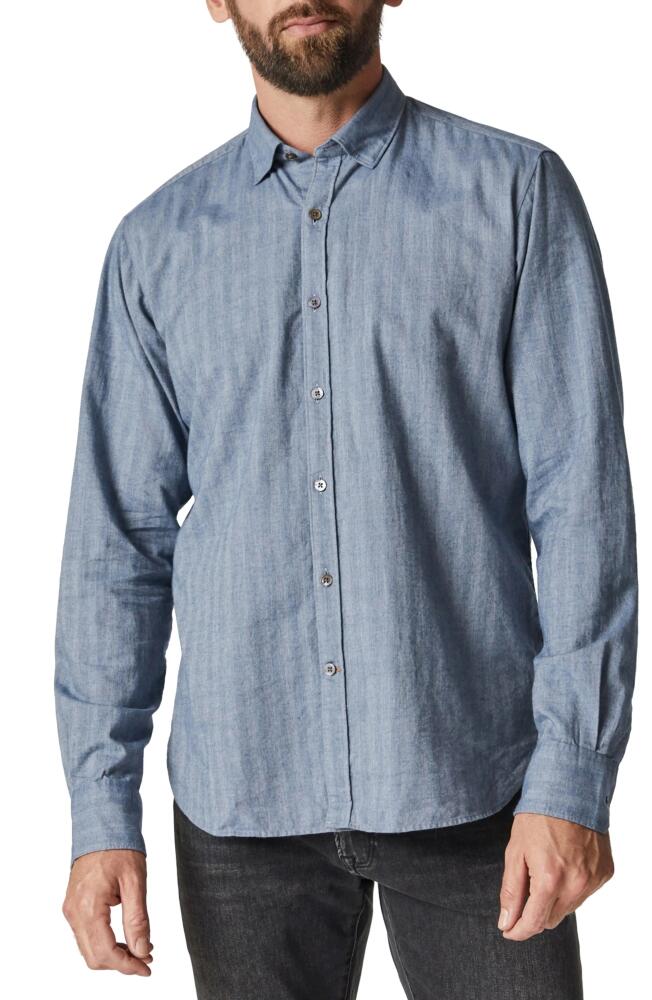 34 Heritage Cotton Herringbone Button-Up Shirt in Blue Cover