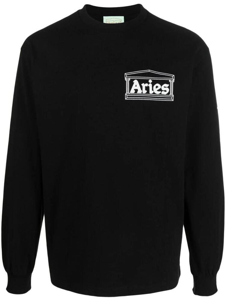 Aries logo-print long-sleeved T-shirt - Black Cover