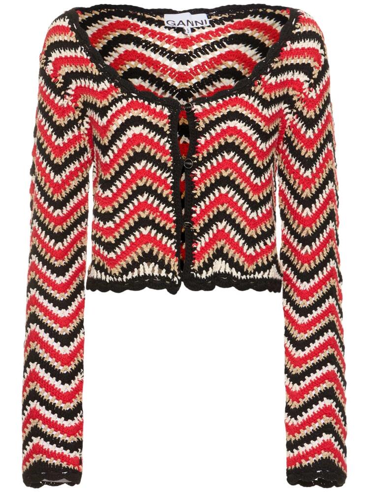 GANNI Cotton Crochet Cardigan Cover