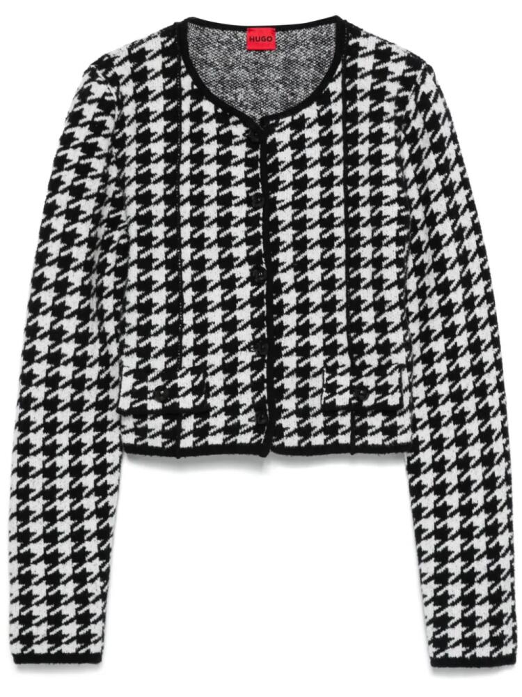 HUGO houndstooth-pattern cardigan - Black Cover