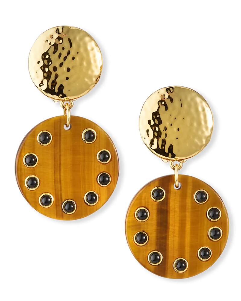 NEST Jewelry Tigers Eye Studded Clip Earrings Cover