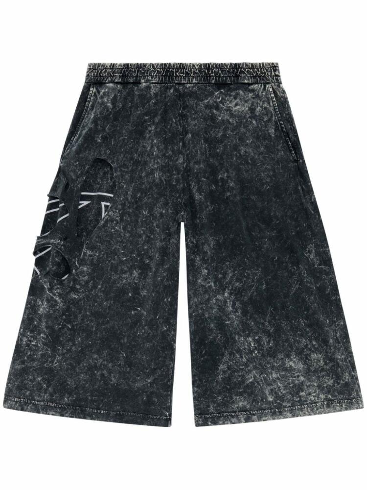 Diesel P-ECKYO-PEELOVAL marbled cropped cotton joggers - Black Cover