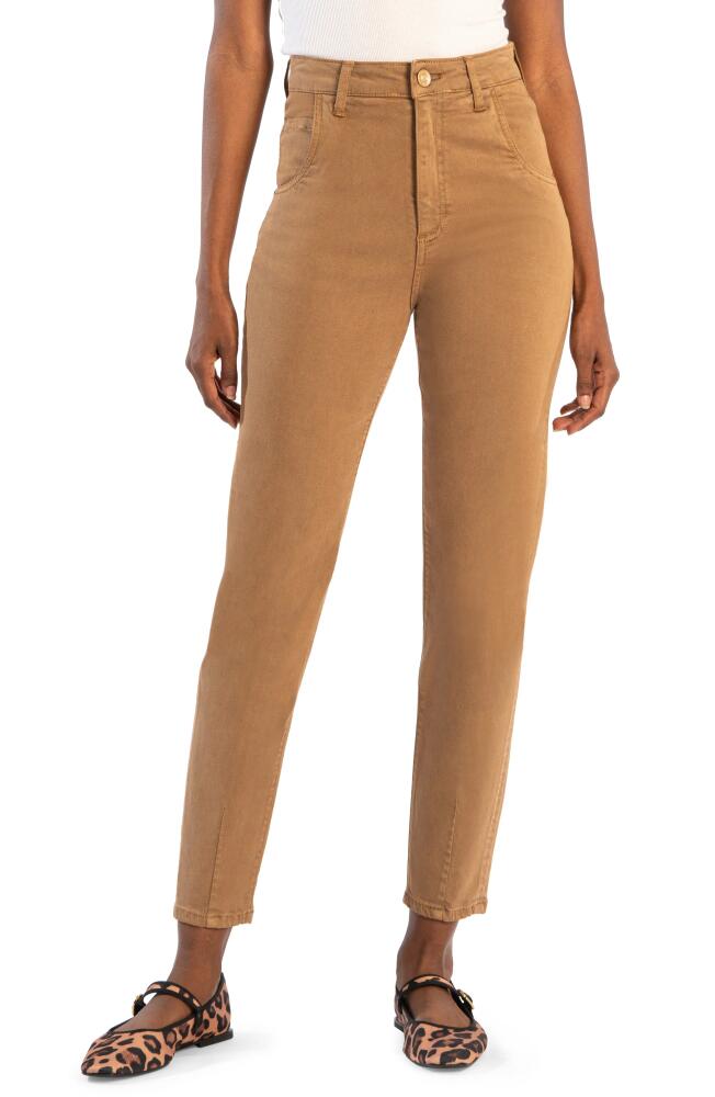 KUT from the Kloth Campbell High Waist Tapered Jeans in Camel Cover