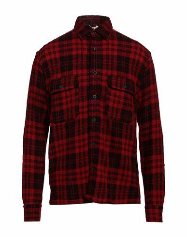 Destin Man Shirt Red Wool, Cashmere, Polyamide Cover