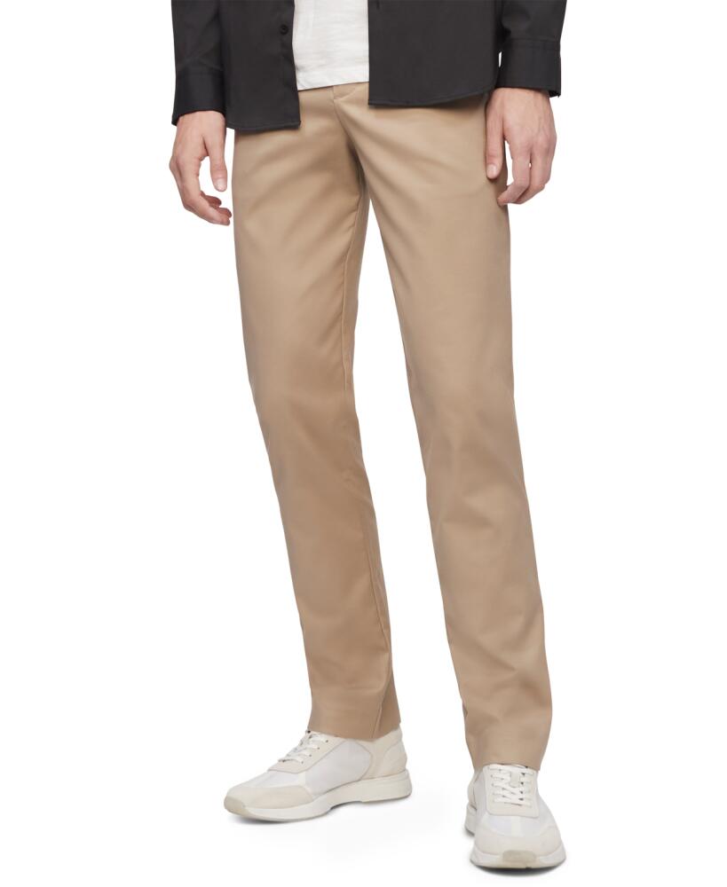 Calvin Klein Men's Slim-Fit Modern Stretch Chino Pants - Cantucci Tan Cover