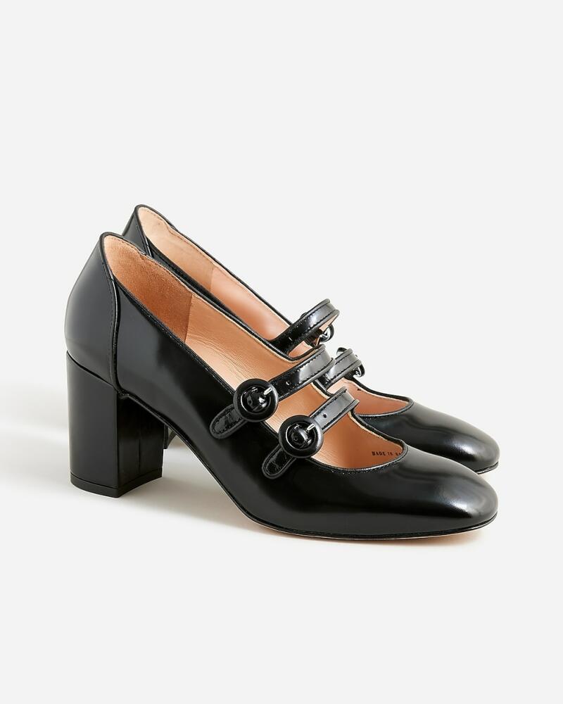 J.Crew Maisie double-strap heels in Italian spazzolato leather Cover