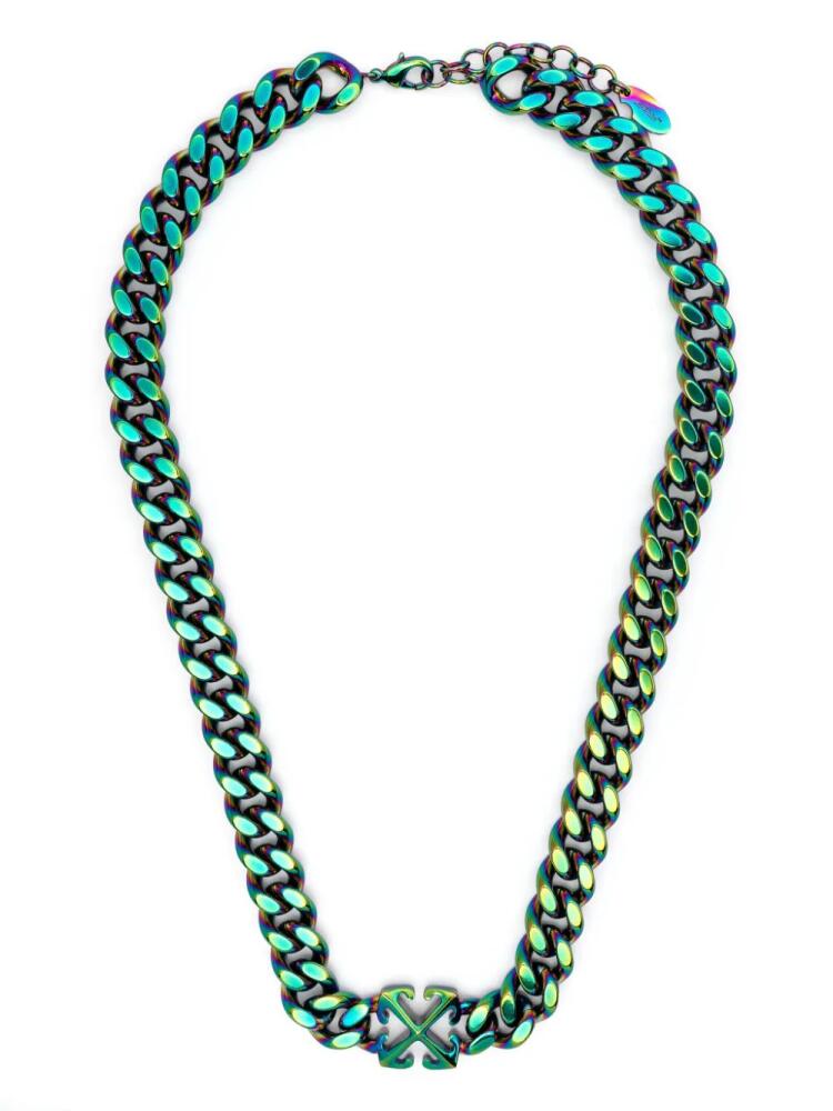 Off-White Iridescent Arrow Chain necklace - Green Cover