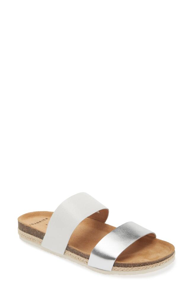 FRANKIE4 Maria III Slide Sandal in White/Silver Cover