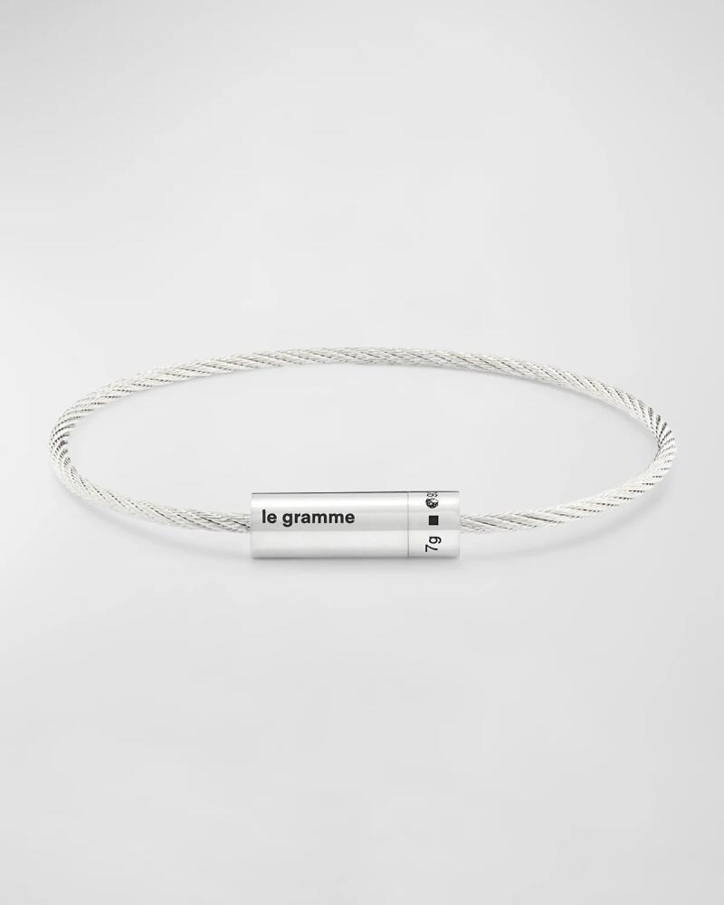 Le Gramme Men's Polished Sterling Silver Cable Bracelet Cover