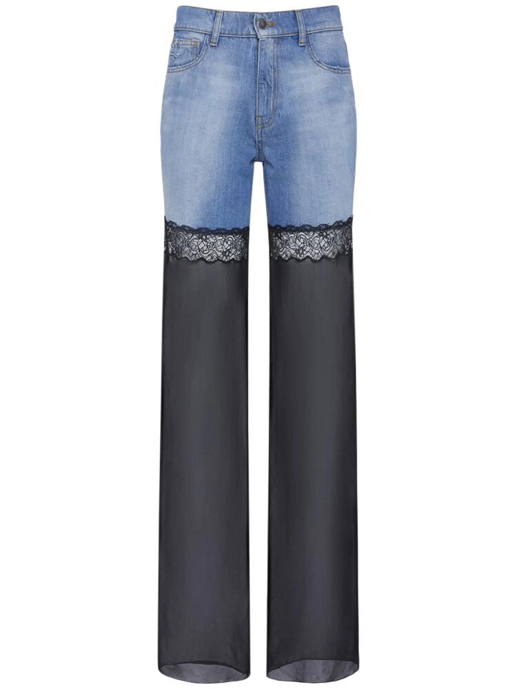 NENSI DOJAKA Denim & Tulle Straight Jeans Cover