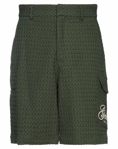 Gcds Man Shorts & Bermuda Shorts Green Cotton Cover