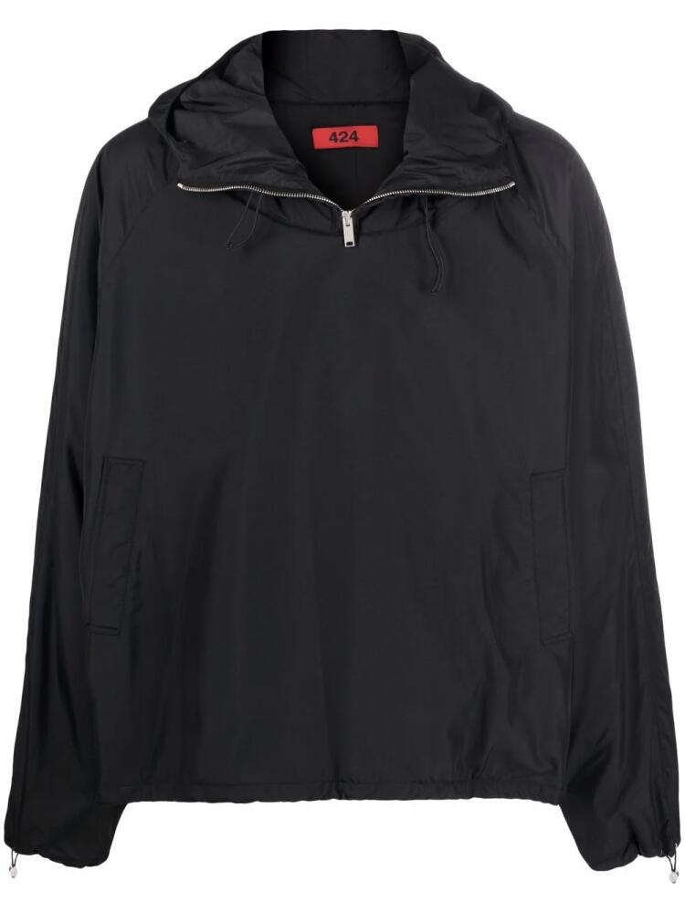 424 pullover hooded windbreaker jacket - Black Cover