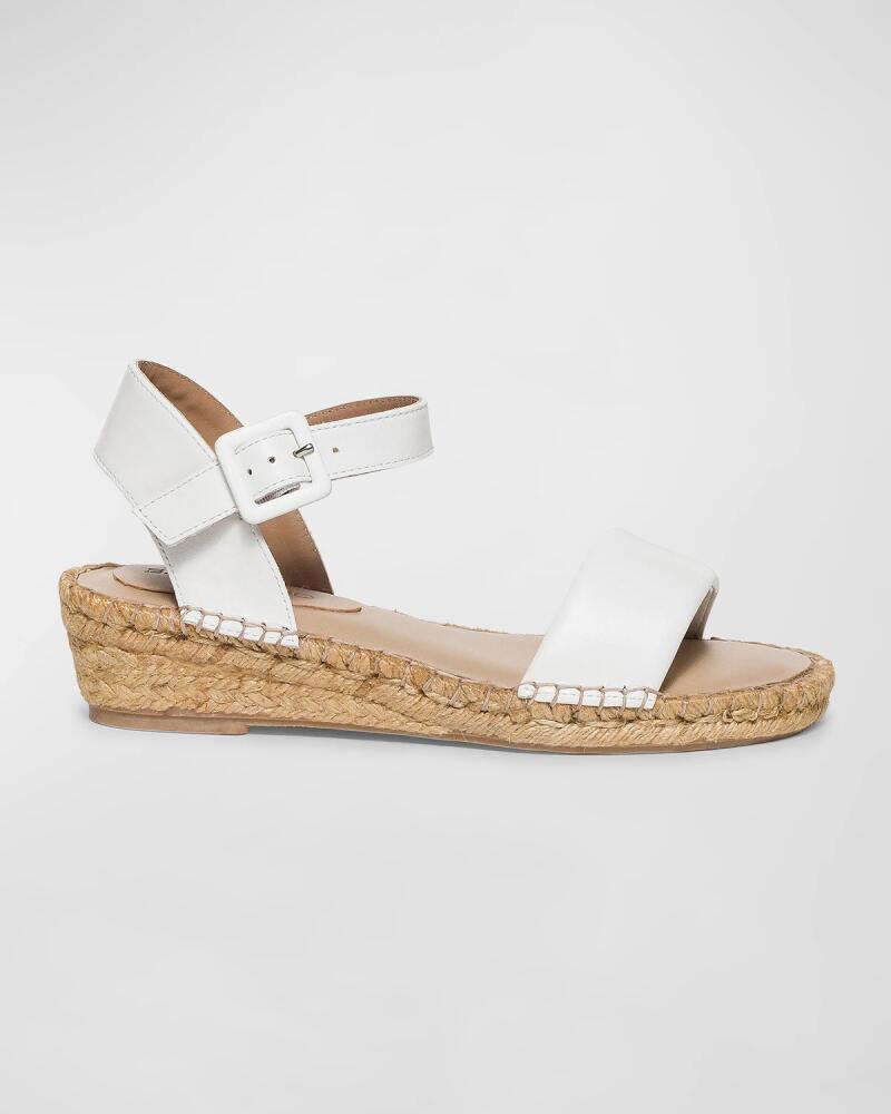 Bernardo Leather Ankle-Strap Wedge Espadrilles Cover