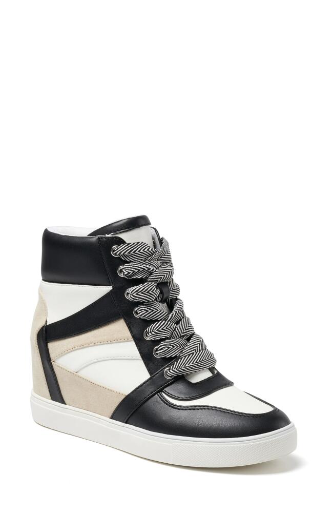 bcbg Jansy Wedge Sneaker in Black-Bright White Cover