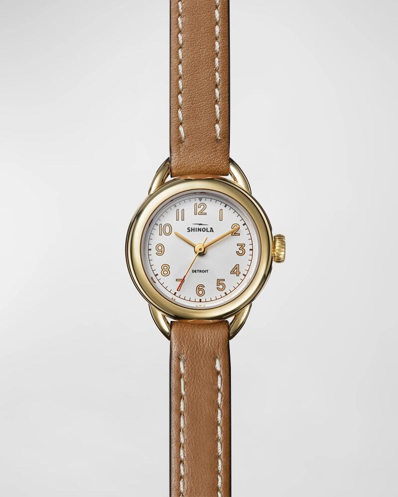 Shinola Runabout Leather Double-Wrap Watch, 25mm Cover