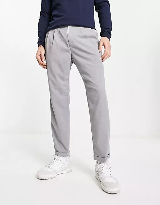 New Look double pleat front pants in gray Cover