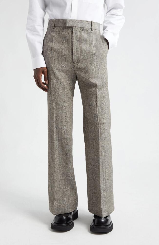 Bottega Veneta Knotted Mélange Trousers in Brown/White/Blue Cover