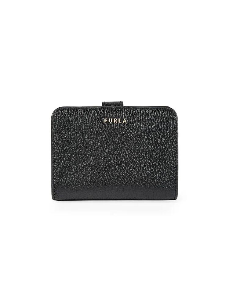 Furla Women's Logo Leather Card Holder - Nero Cover