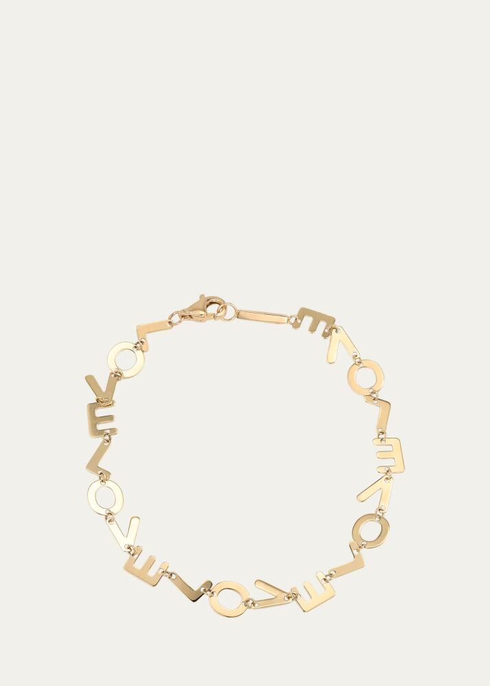 Lana 14K Gold Laser LOVE Chain Bracelet Cover