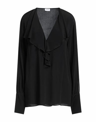 Rue Du Bac Woman Top Black Acetate, Silk Cover