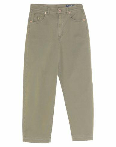 Avantgar Denim By European Culture Woman Pants Military green Cotton, Polyester, Rubber Cover