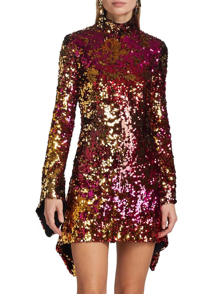 Halpern Women's Sequin Mini Sheath Dress - Pink Multi Cover