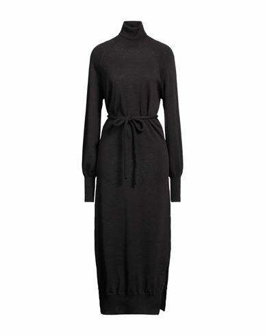 Arovescio Woman Midi dress Dark brown Virgin Wool Cover