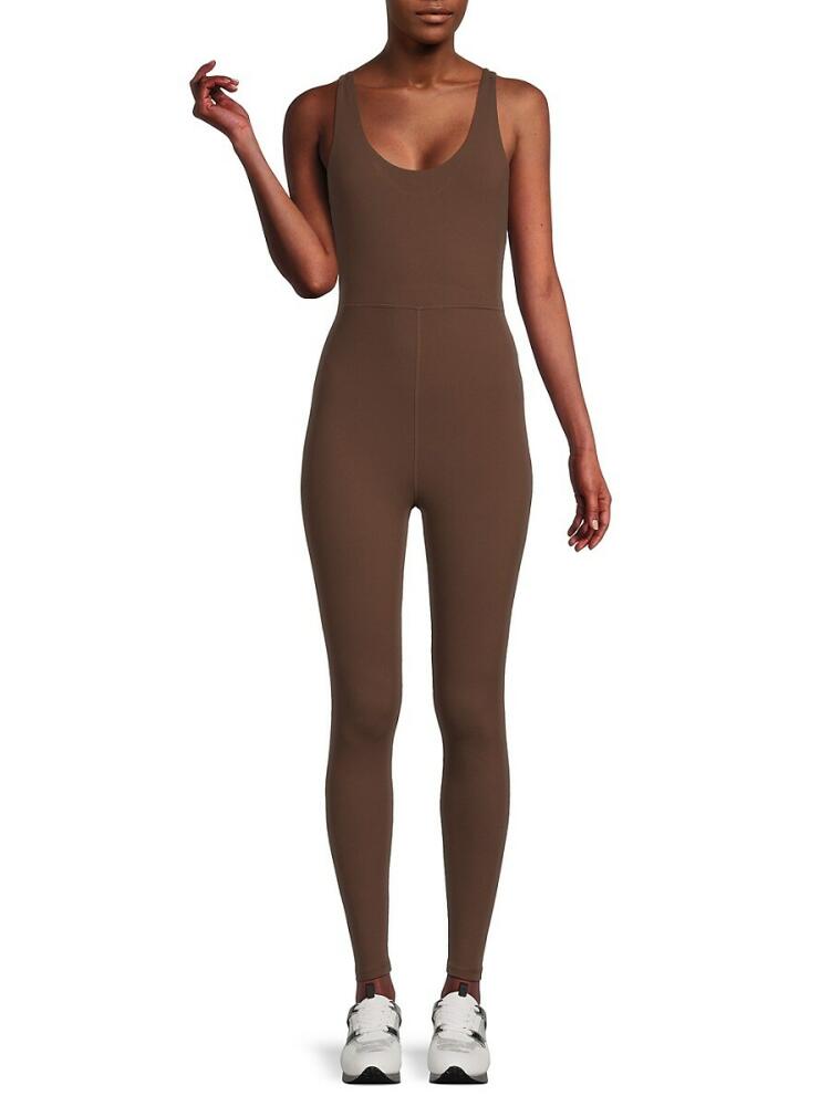 WeWoreWhat Women's Scoopneck Jumpsuit - Chocolate Cover