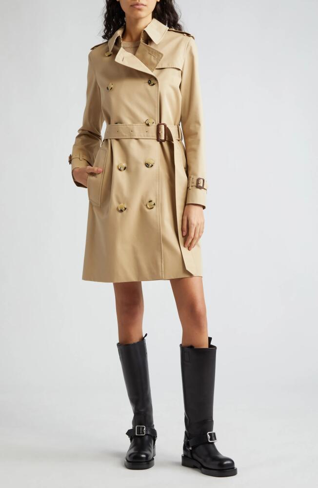 burberry Kensington Water Resistant Gabardine Trench Coat in Honey Cover