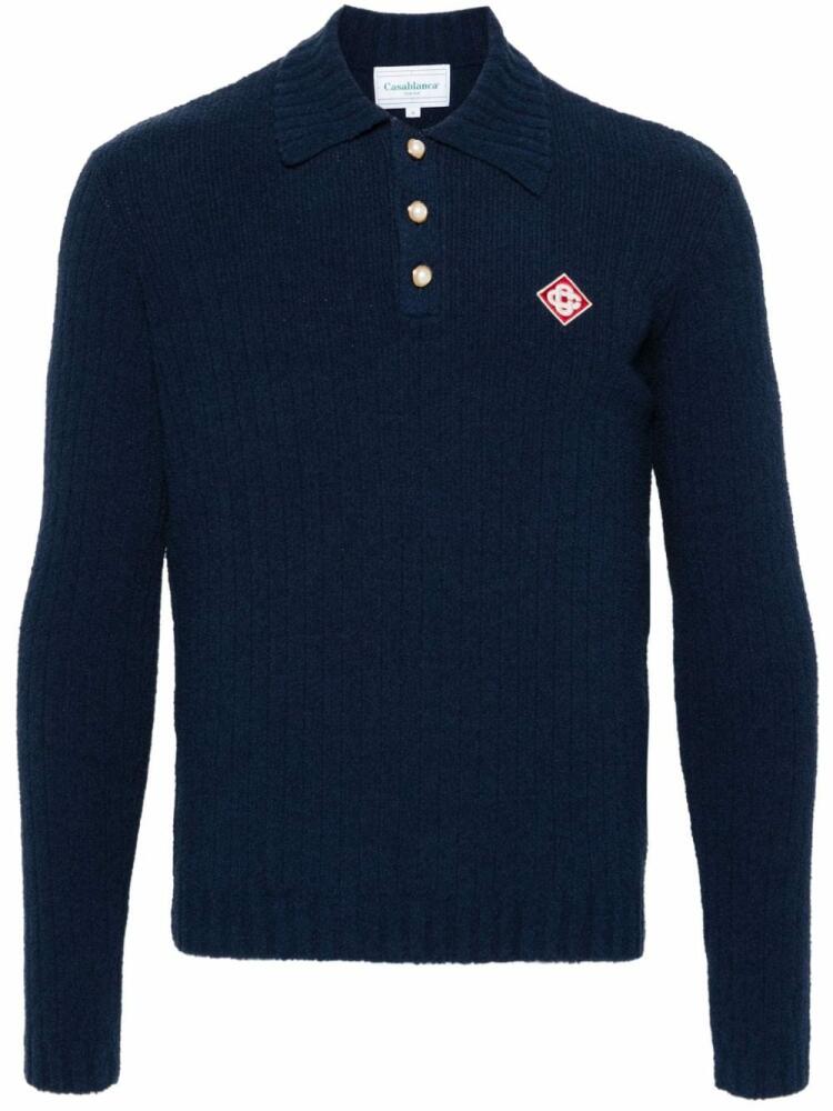 Casablanca bouclé polo shirt - Blue Cover