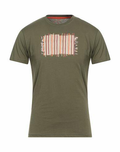 Yes Zee By Essenza Man T-shirt Military green Cotton Cover