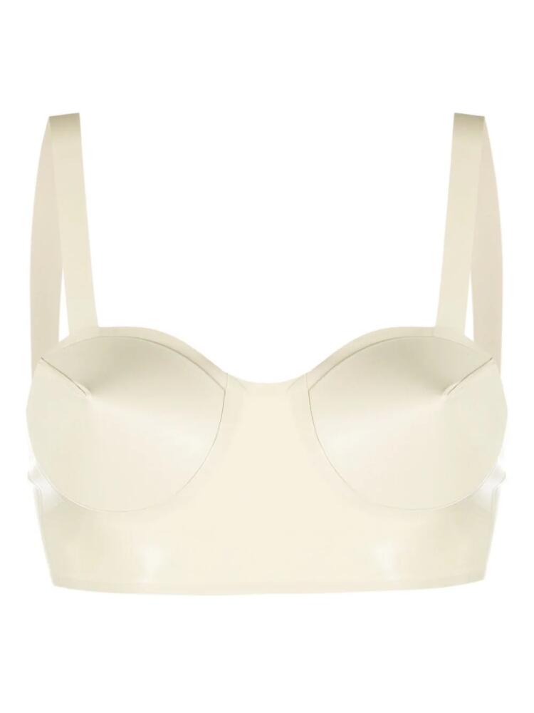 Maison Margiela latex balconette bra - Neutrals Cover