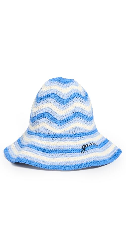 GANNI Cotton Crochet Bucket Hat Heather Cover