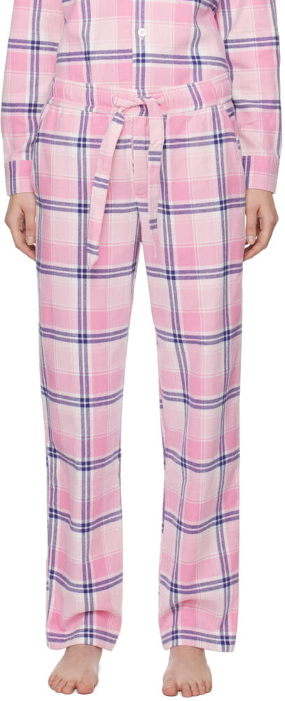 Tekla Pink Check Pyjama Pants Cover