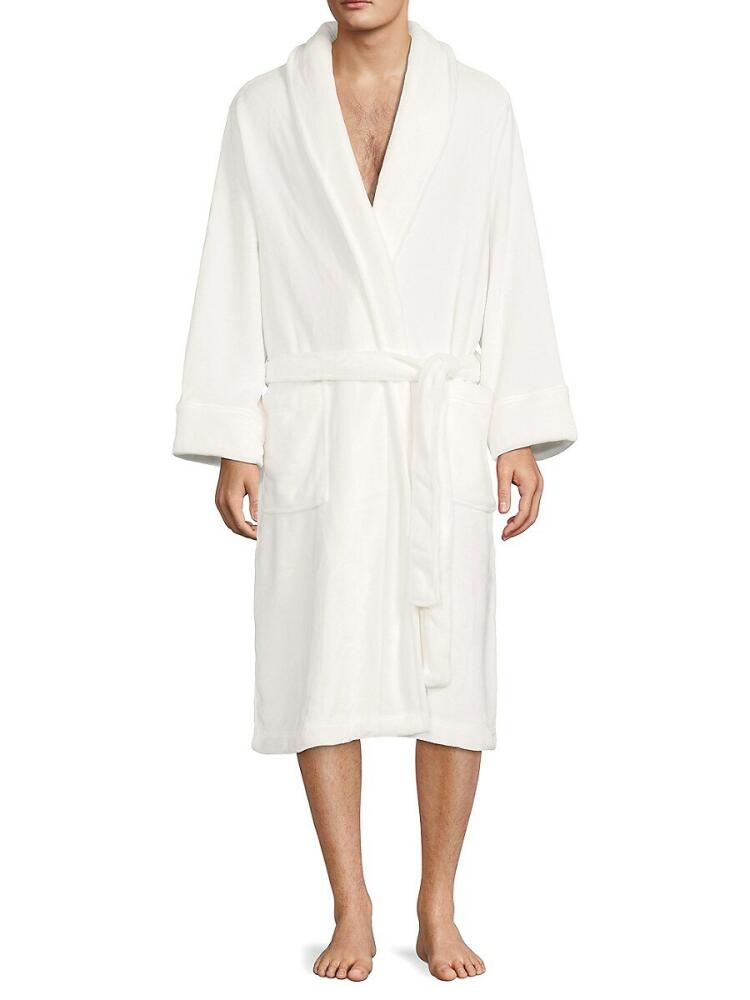 Saks Fifth Avenue Men's Plush Velvet Robe - White Cover