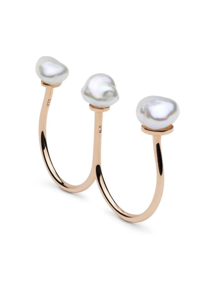 AUTORE MODA 9kt rose gold Sophia pearl ring - Pink Cover