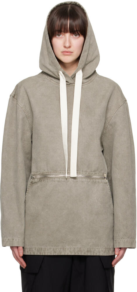 JW Anderson Gray Garment-Dyed Hoodie Cover